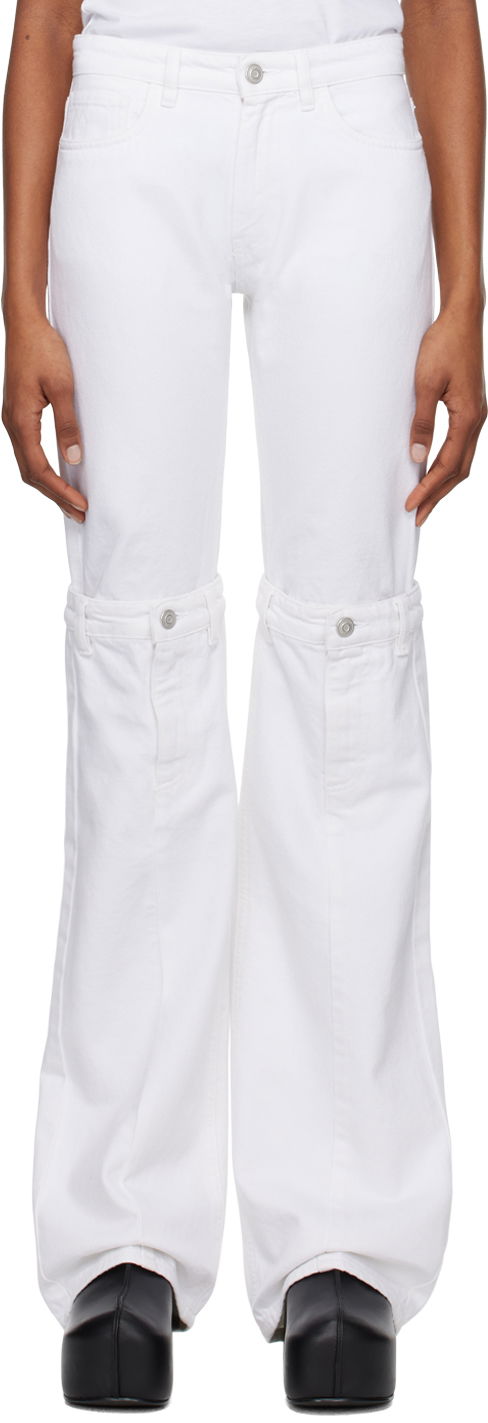 Jeans Coperni Open Knee Jeans Bijela | COPP55251