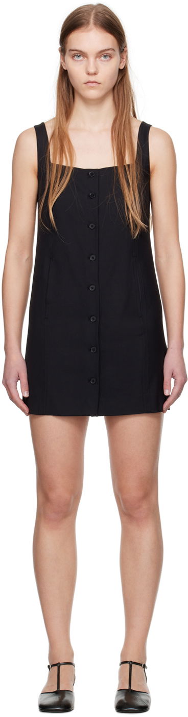 Haljina Loulou de Saison Loulou de Saison Idon Button-Front Minidress Crna | IDON