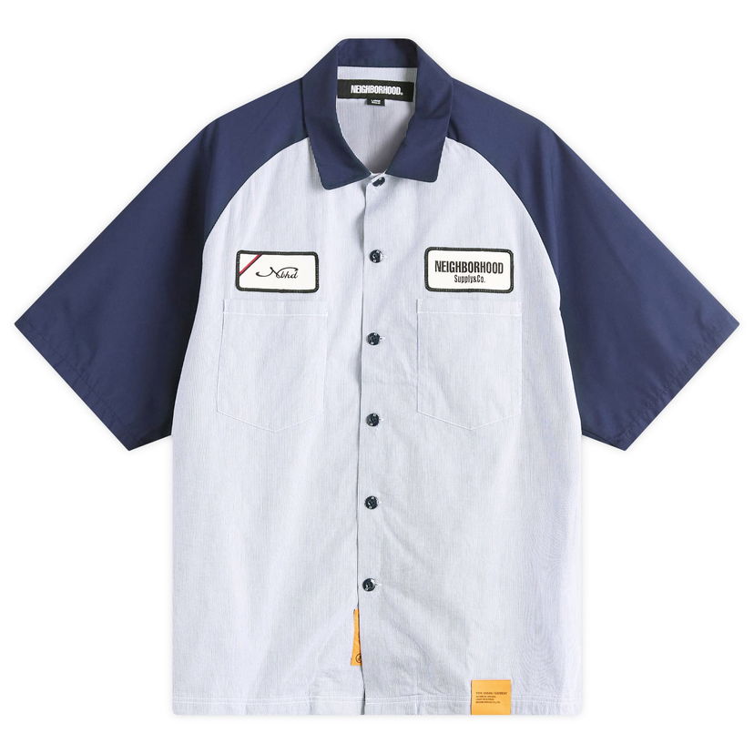 Košulja Neighborhood Neighborhood Classic Stripe Short Sleeve Work Shirt, Size Large Plava | 251TSNH-SHM04-NVY