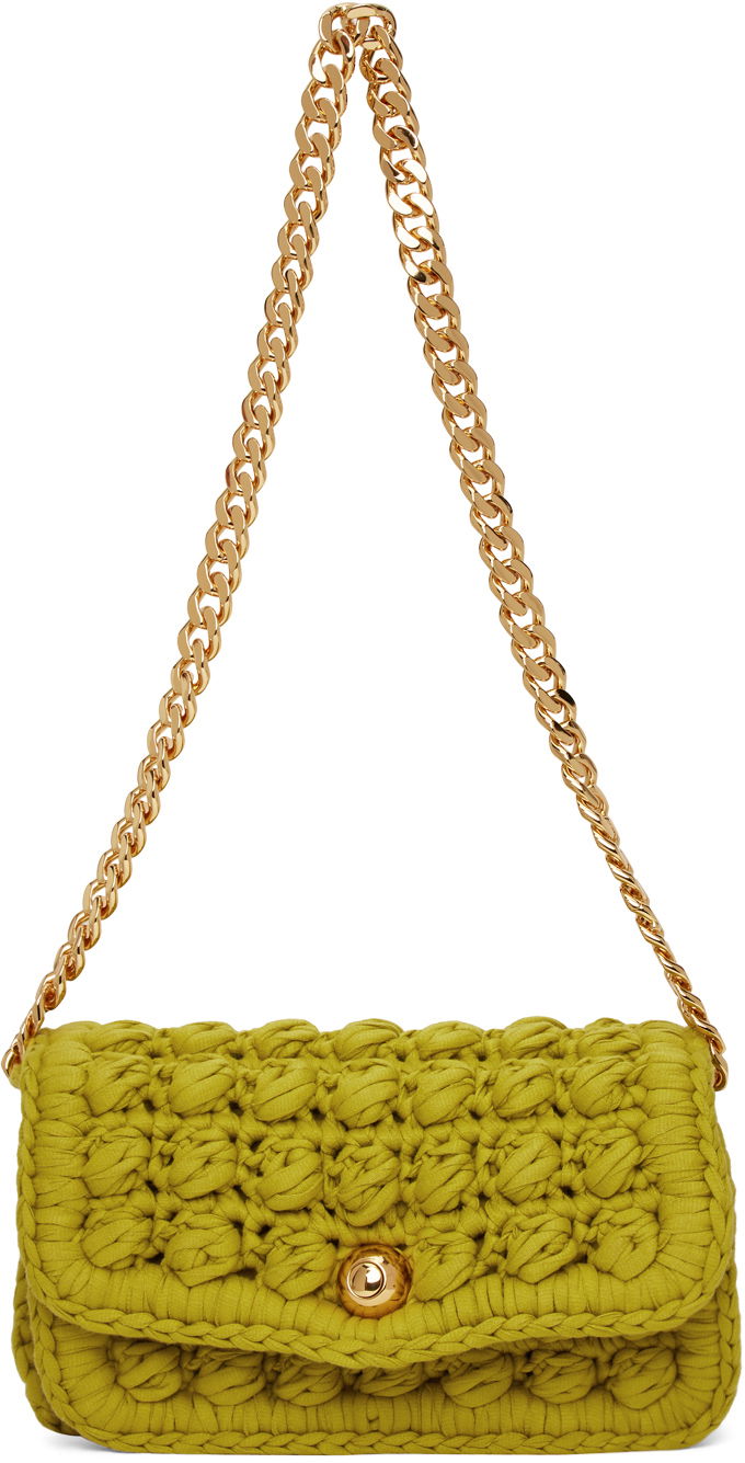 Torba za rame Bottega Veneta Crochet Shoulder Bag Žuta | 640720 V06Z0