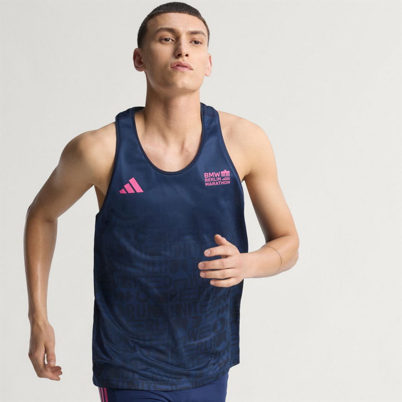 Majica bez rukava adidas Performance Running Tank Top All-Over Print BMW Berlin-Marathon 2025 Tamnoplava | KB3699