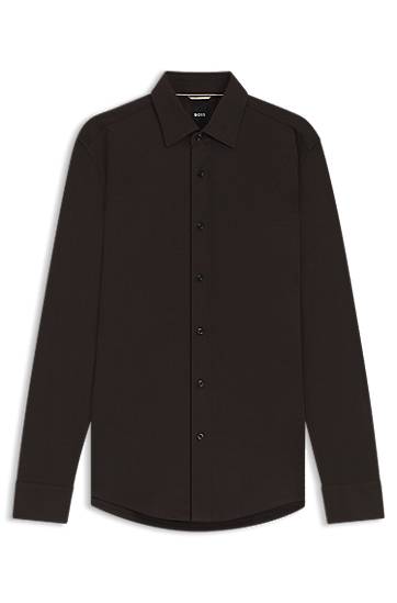Košulja BOSS Slim-fit mercerised cotton shirt Smeđa | 50550694