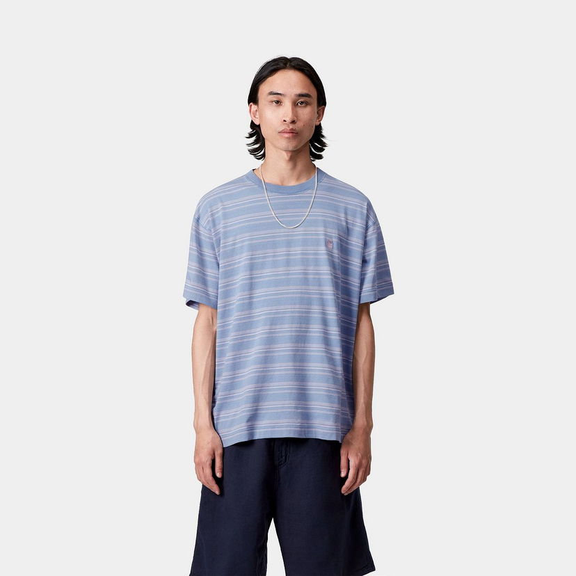Majica kratkih rukava Carhartt WIP Carhartt WIP Brodine Stripe Short Sleeve T-Shirt Plava | I035168_6
