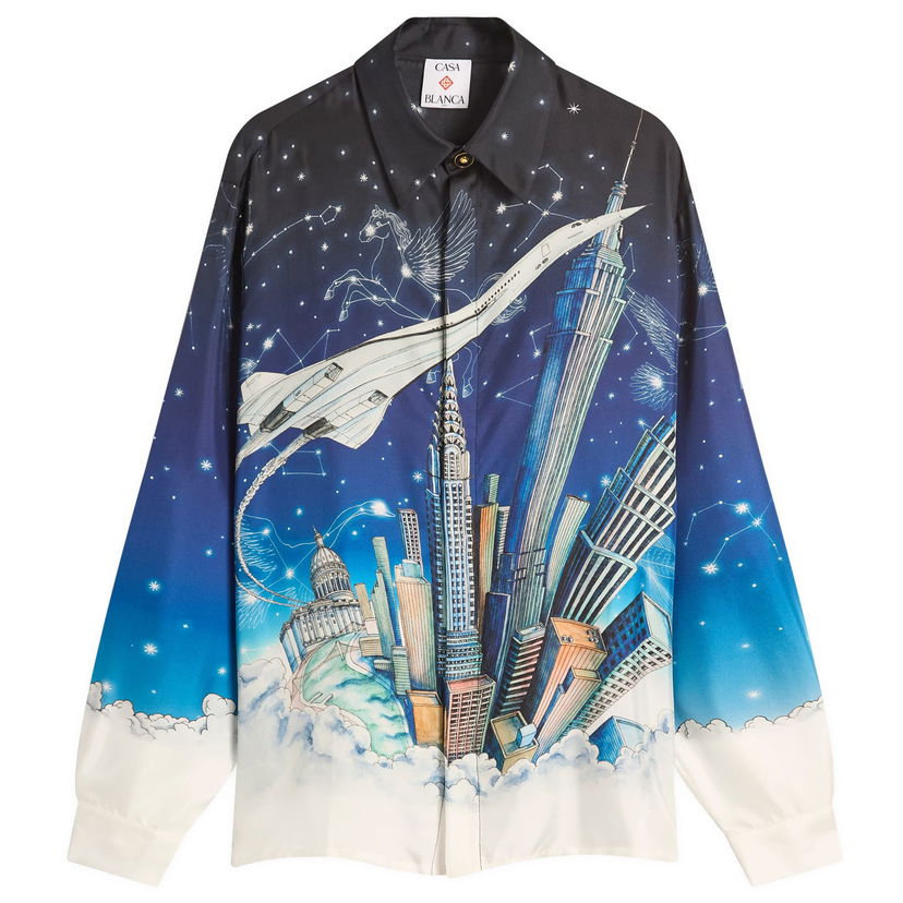 Košulja Casablanca Casablanca Classic Long Sleeve Silk Shirt, Size Large Višebojno | MPF25-SH-021-04