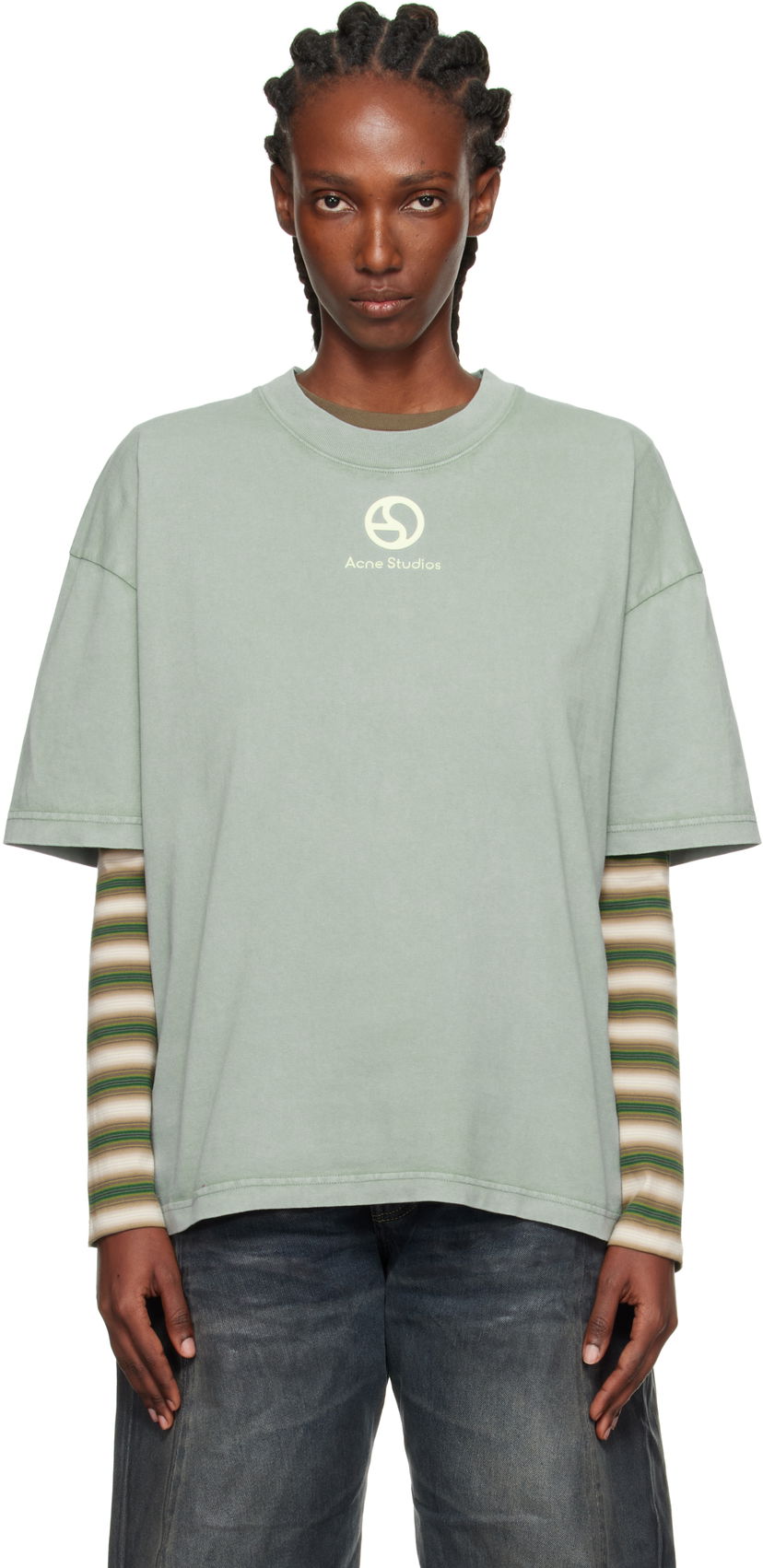 Majica kratkih rukava Acne Studios Acne Studios Logo T-Shirt Zelena | CL0360-
