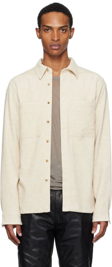 Košulja Rick Owens Rick Owens Concordians Corduroy Work Shirt Bež | RU02E1292 MLC, 0