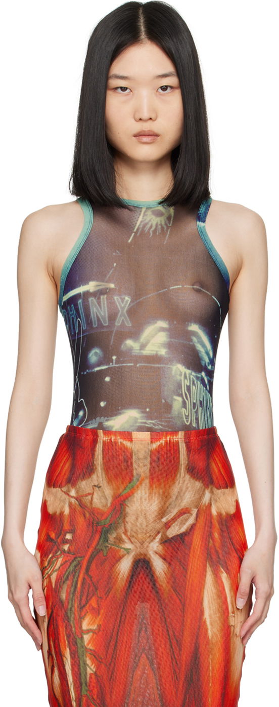 Body Jean Paul Gaultier Gaultier 'The Pigalle' Printed Bodysuit Plava | 24/30-F-BD044-T552-59560100