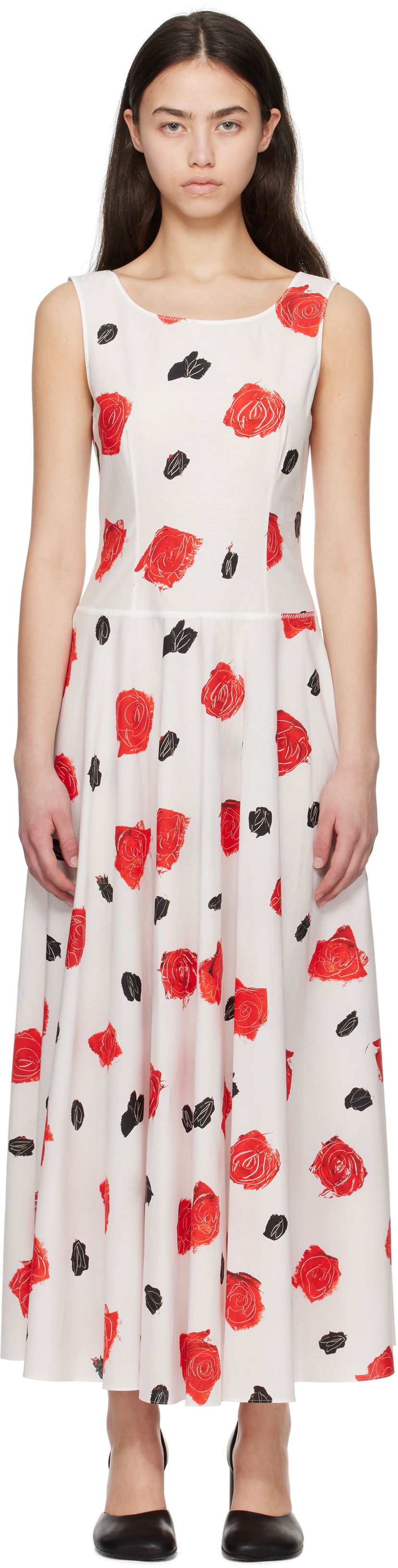 Haljina Marni Marni Iris Cotton Poplin Maxi Dress Bijela | ABMA1446A0 UTC501
