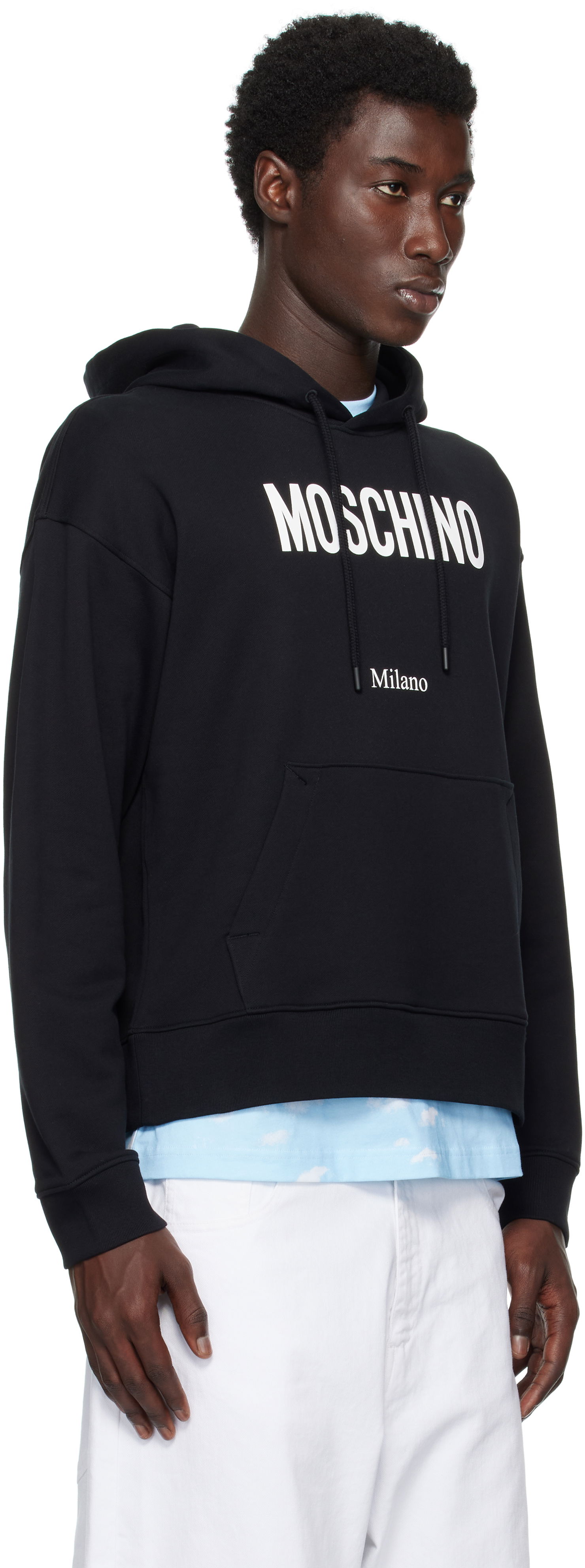 Dukserice Moschino Moschino Printed Organic Cotton Hoodie Crna | 252ZZ170852281555, 1