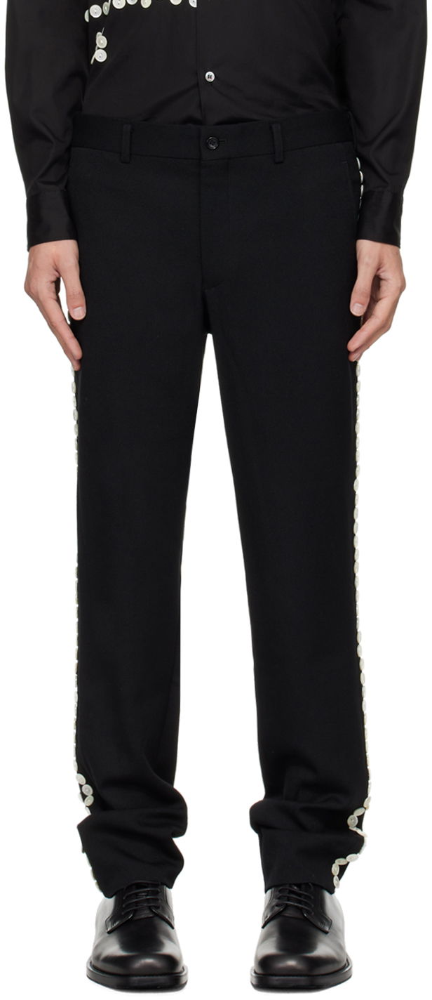 Hlače Comme des Garçons Homme Plus Black Button Trousers Crna | PN-P019-051