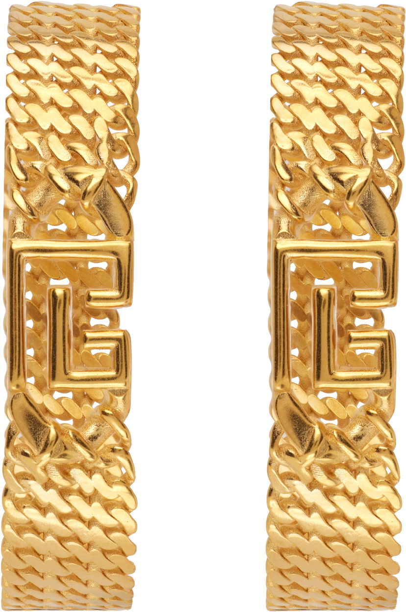 Naušnice Balmain Sync 'PB' Brass Hoop Earrings Metalik | FN1XK519MBRA