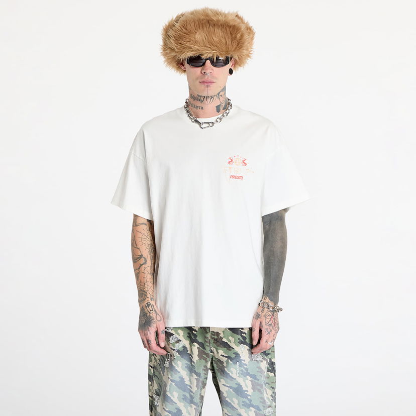 Majica kratkih rukava Footshop PROSTO x Crest Graphic T-Shirt Bijela | FTSHP_417