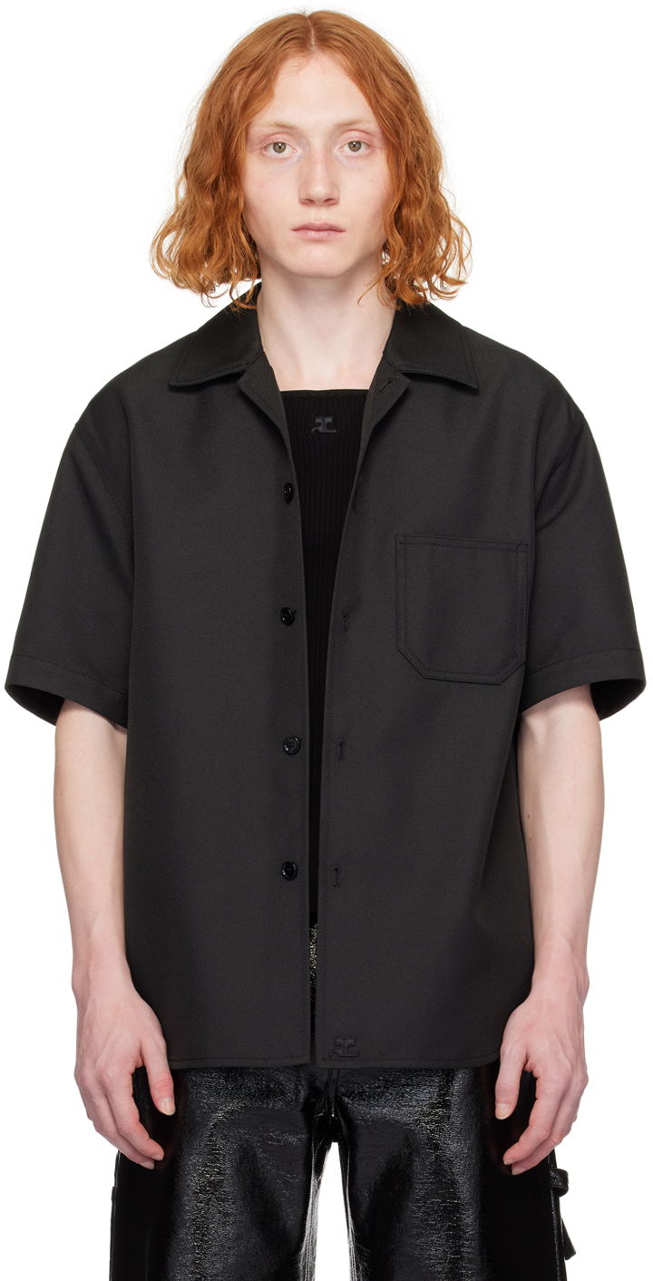 Košulja Courrèges Short Sleeve Button-Up Shirt Crna | 124CCH023PL0056