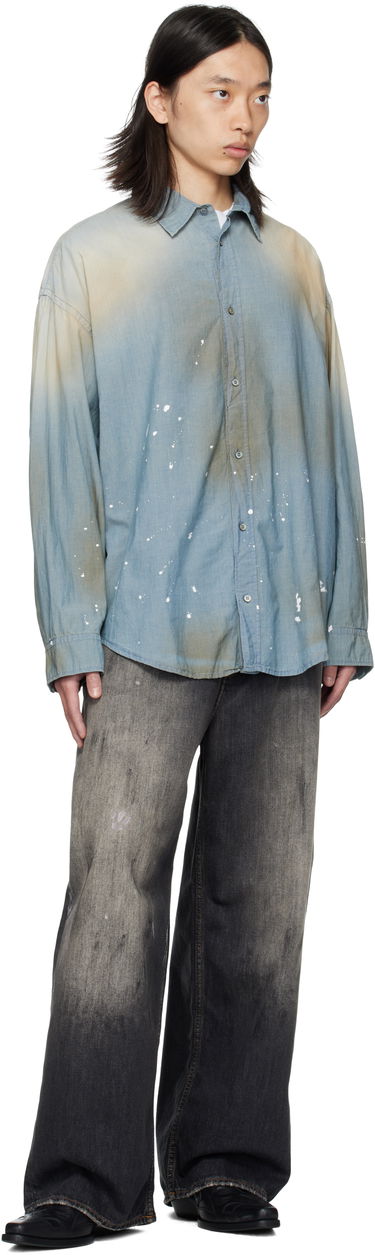 Košulja Acne Studios Acne Studios Paint Splatter Button-Up Shirt Plava | BB0633-, 3