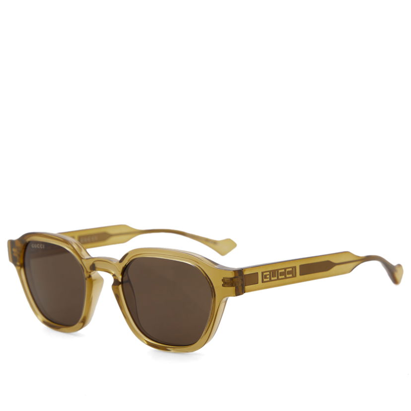 Sunčane naočale Gucci La Piscine Sunglasses Yellow/Brown Smeđa | GG1730S-003