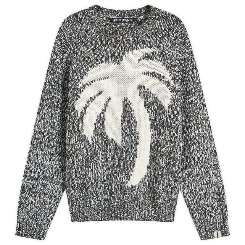Džemper Palm Angels Melange Palm Knit Siva | PMHE066F24KNI0010803