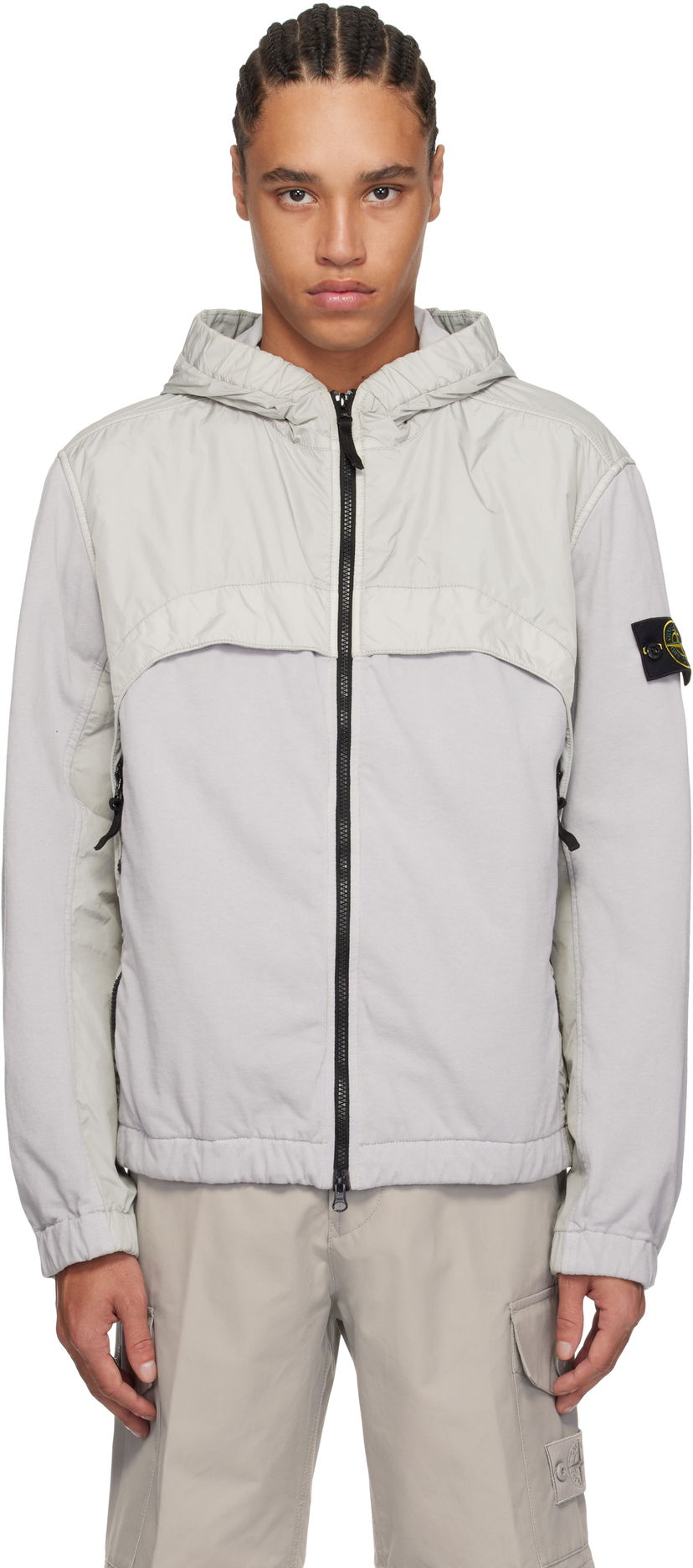 Vjetrovka Stone Island Stone Island Crinkle Reps R-NY Hooded Jacket Siva | K1S15 4100041 S0A23