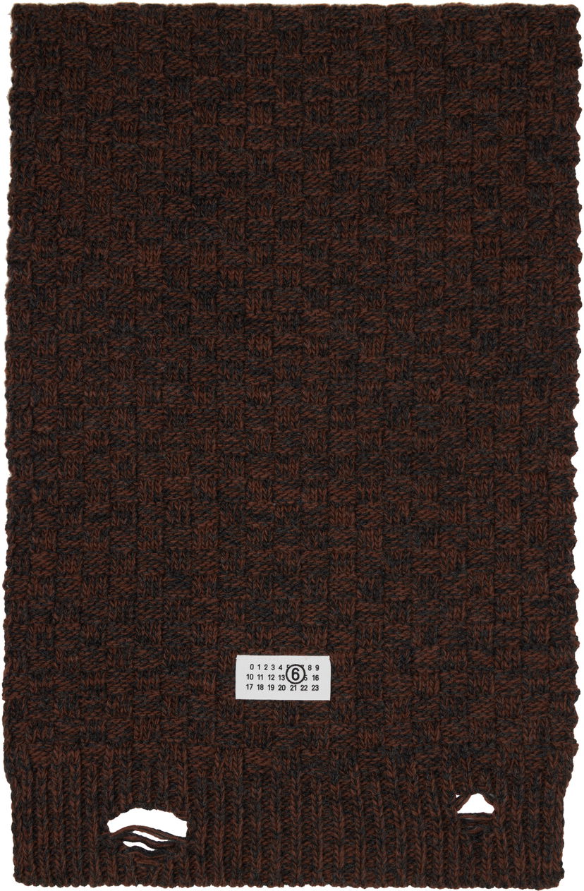 Šal Maison Margiela MM6 Maison Margiela Brown Distressed Scarf Smeđa | SH2TE0005 M13174