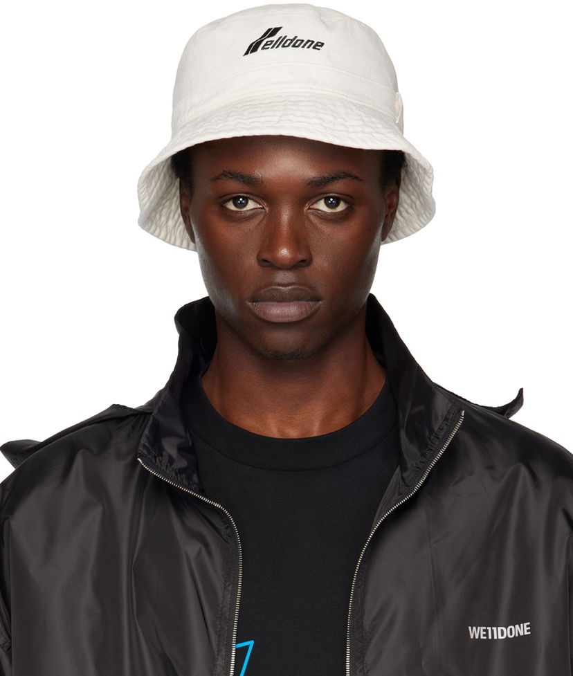Šešir We11done We11done Washed WD Logo Bucket Hat Bijela | WD-AH3-22-426-U-WH