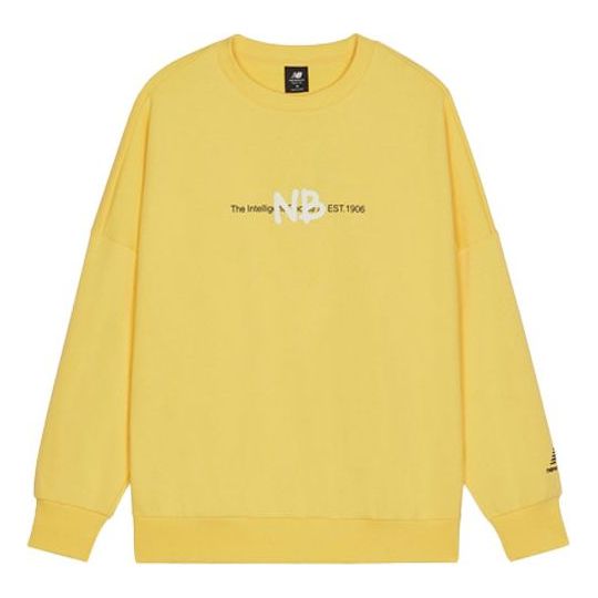 Džemper New Balance Logo Printing Knit Pullover Žuta | AMT13365-LHZ