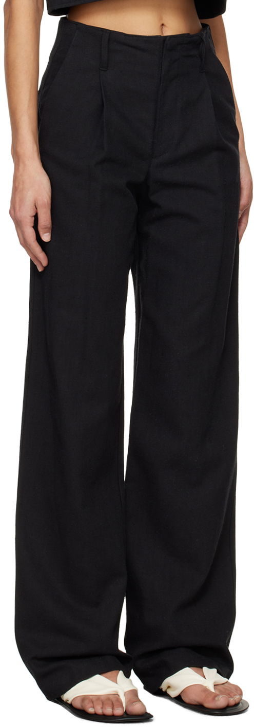 Hlače Loulou de Saison Loulou de Saison Jiva Wide-Leg Trousers Crna | JIVA, 1