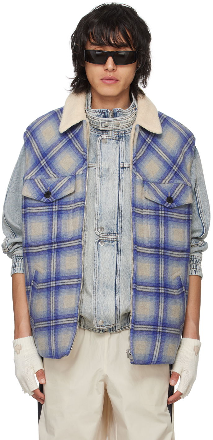 Prsluk ISABEL MARANT Kiraneo Vest Plava | 24PVE0209HB-B1C02H
