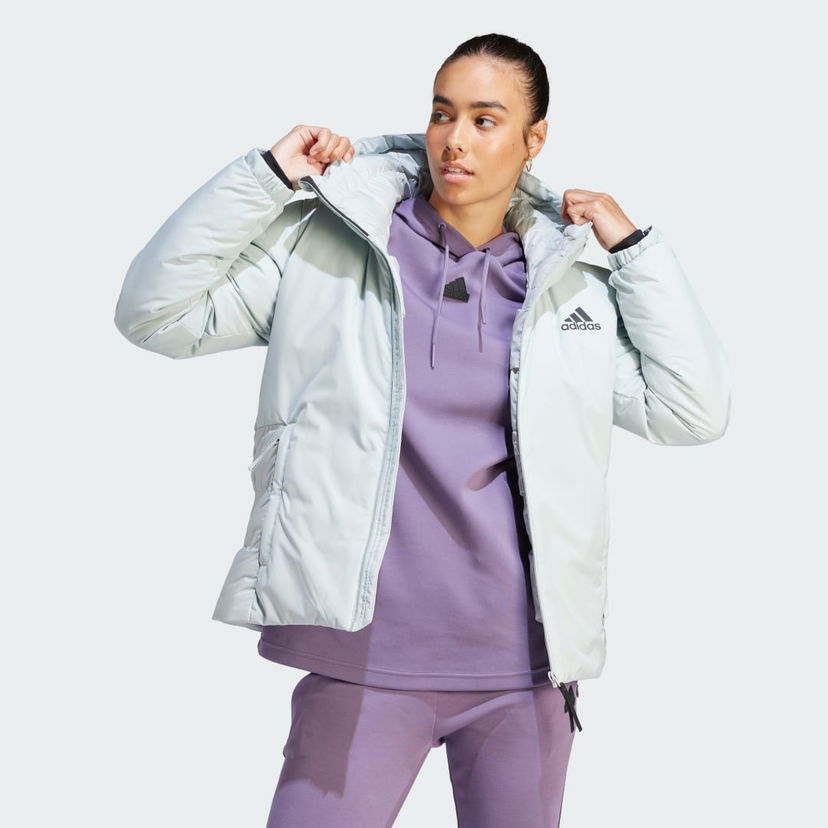 Pernata jakna adidas Performance COLD.RDY Hooded Puffer Jacket Zelena | IK3141