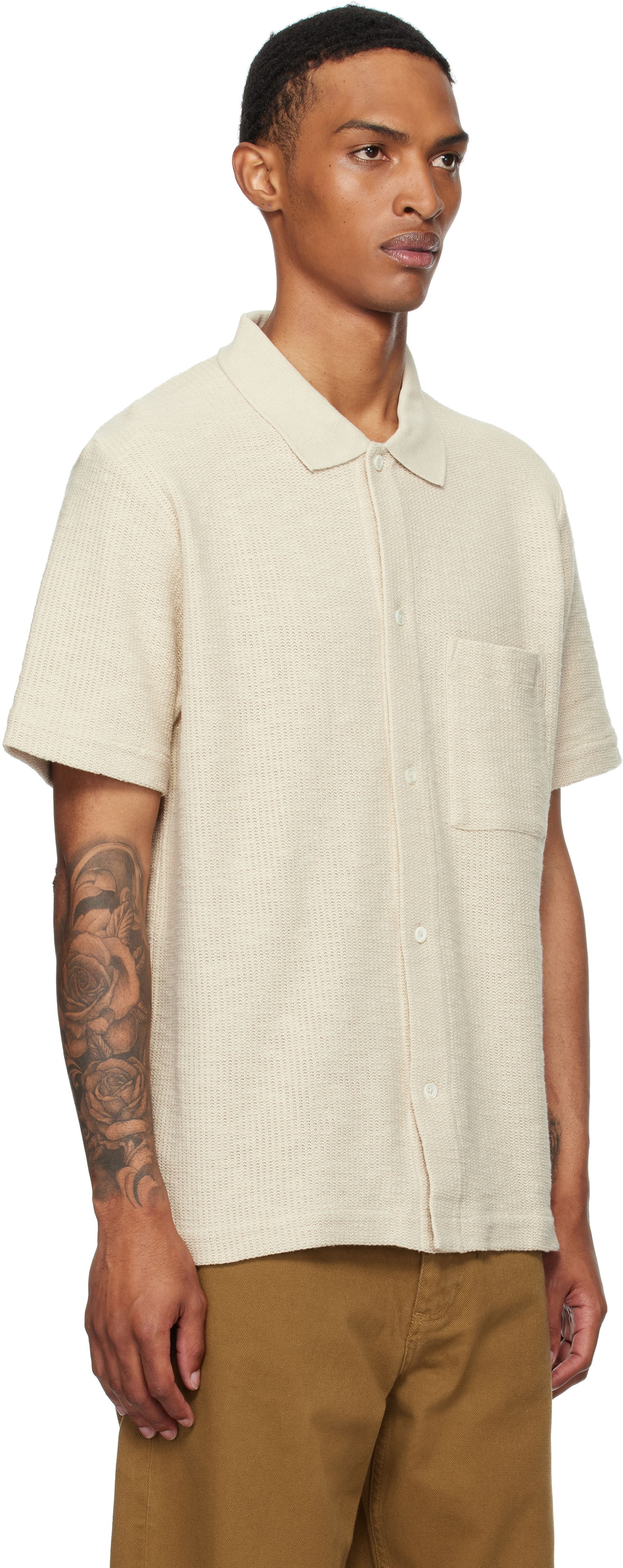 Košulja NORSE PROJECTS Norse Projects Gustav Crochet Jersey Shirt Bež | N01-0683, 1