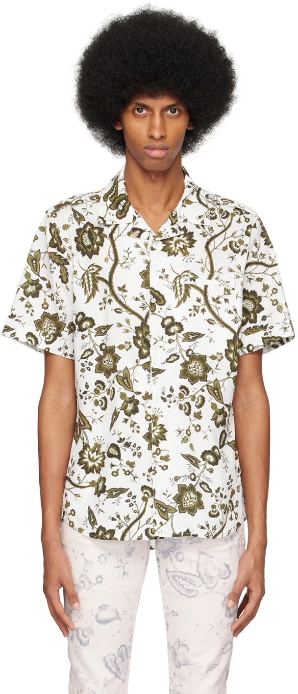 Košulja Erdem Erdem Grayson Floral-Print Shirt Bijela | MS23_519MNPWCP GRAYSON SHIRT, 0