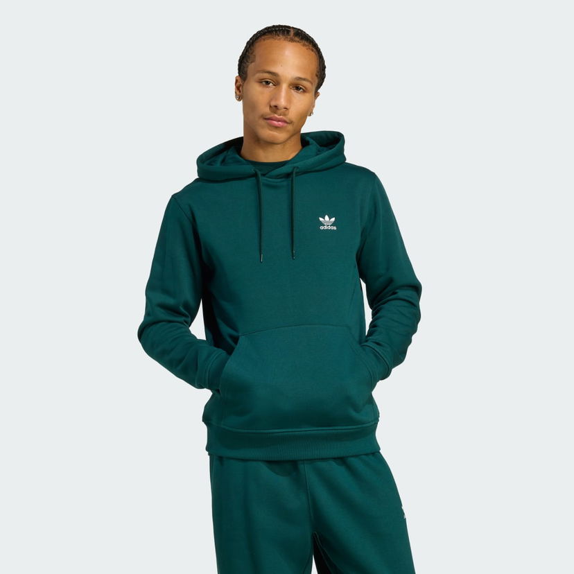 Dukserice adidas Performance Trefoil Essentials Hoodie Zelena | JZ3589