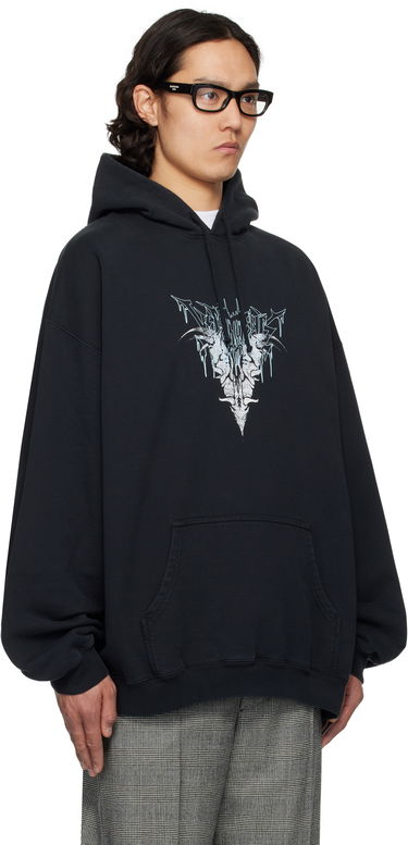 Dukserice VETEMENTS Vetements Bone V Oversized Hoodie Crna | UA66HD740B, 1