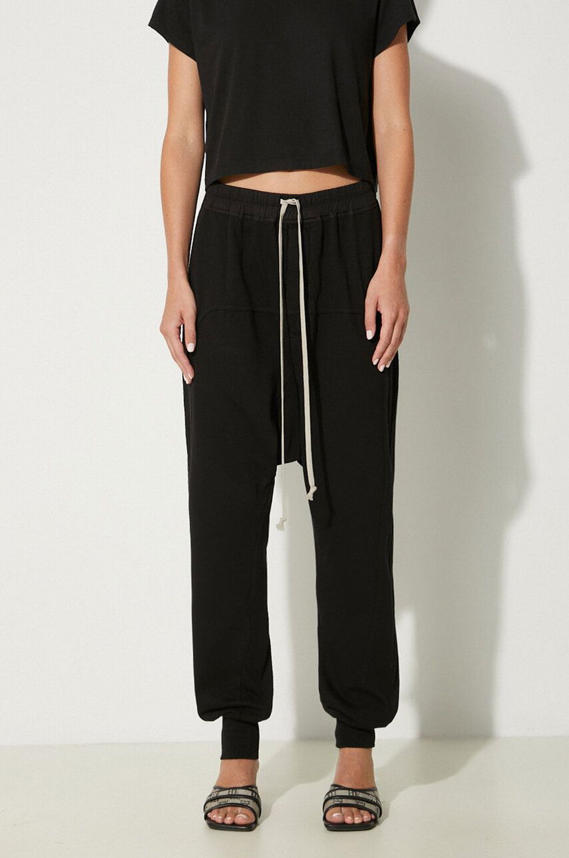 Cargo hlače Rick Owens Prisoner Drawstring Pants Crna | DS02D2330.RIG