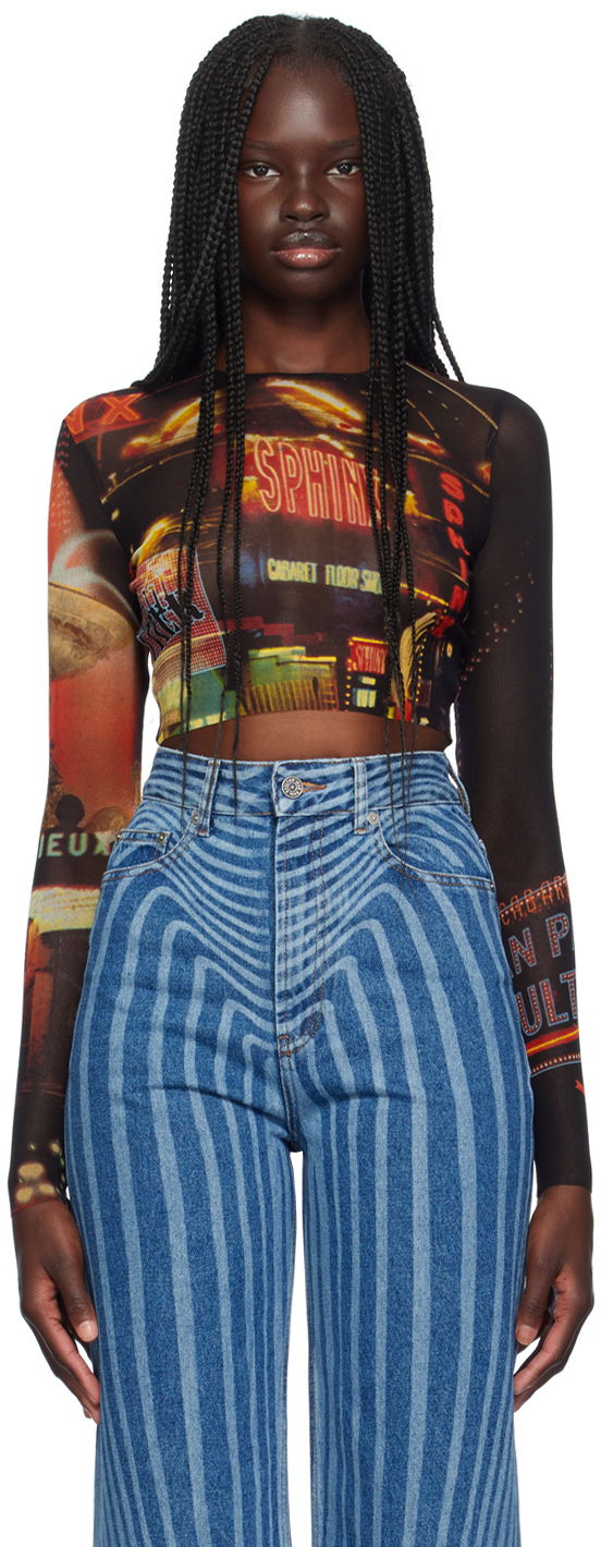 Crop top Jean Paul Gaultier Gaultier 'The Pigalle Crop' Long Sleeve T-Shirt Višebojno | 24/30-F-TO205-T552-00301550