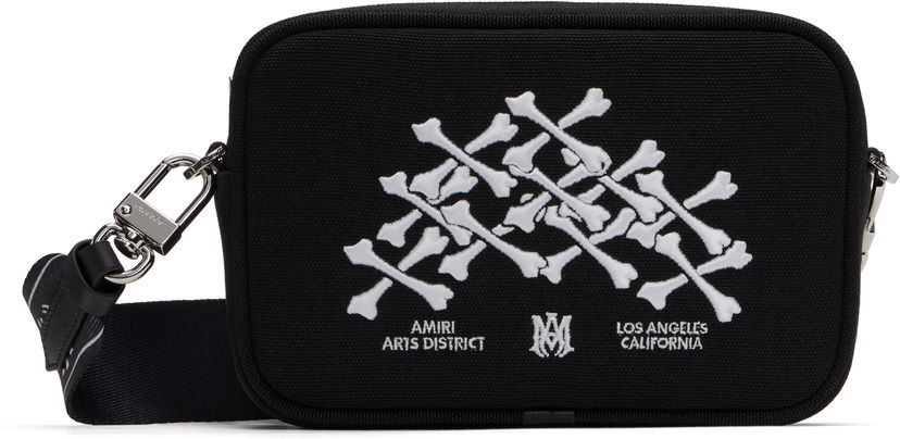 Ručna torbica AMIRI AMIRI Bones Stacked Camera Bag Crna | AMBGCM1018