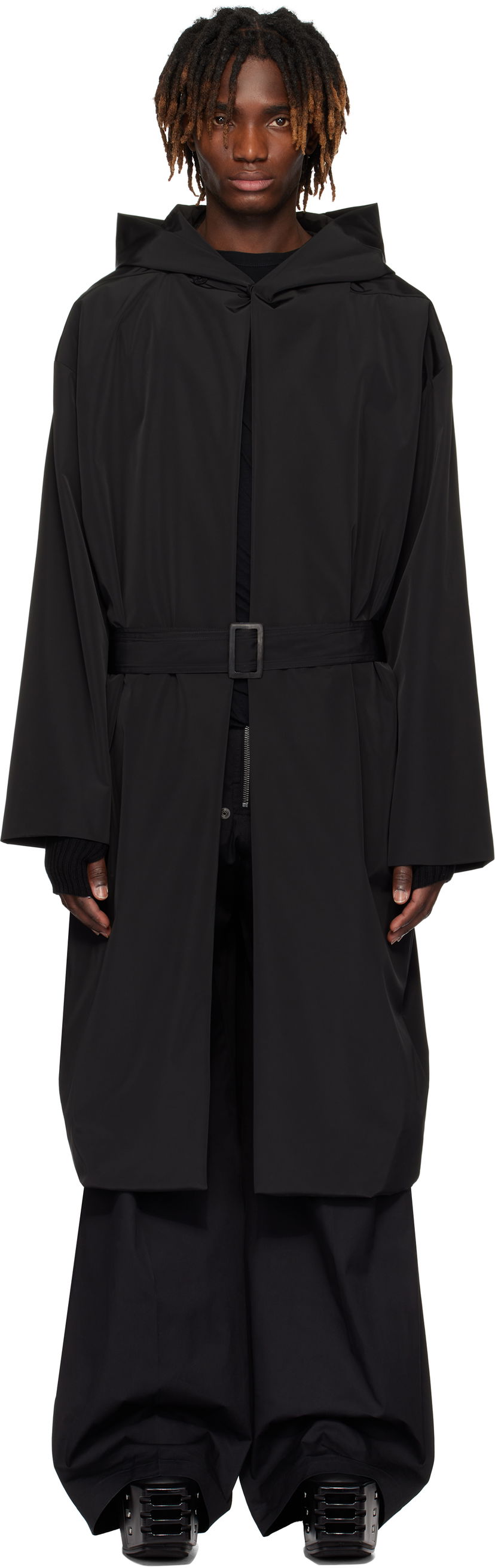 Kabanica Rick Owens Rick Owens Hooded Robe Coat Crna | RU01E5970 MB