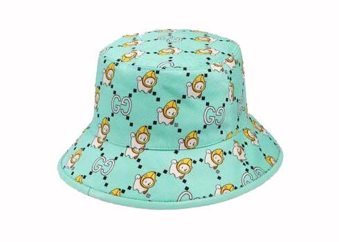 Šešir Gucci GG Animal Print Bucket Hat Light Blue Tirkiz | 736960 4HAX3 8469