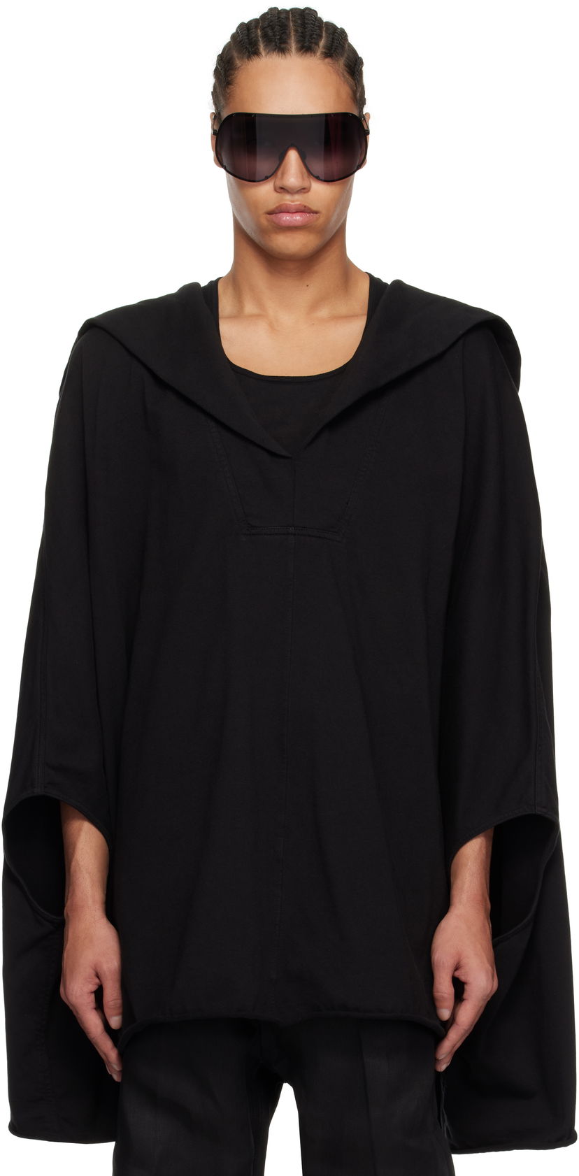 Džemper Rick Owens Rick Owens Kaftan Hoodie Crna | RR01E5505 RIG