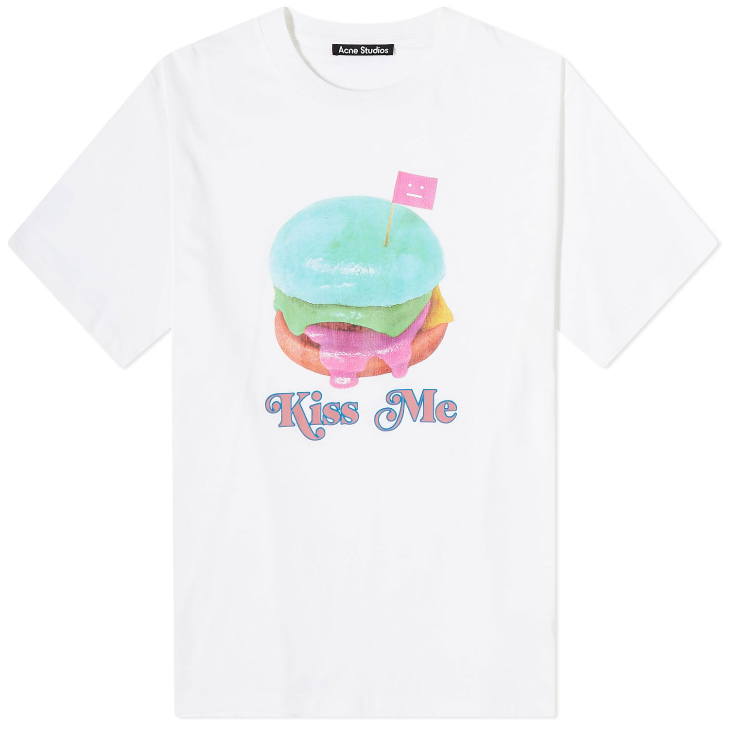 Majica kratkih rukava Acne Studios Enrik Burger Oversized Face Tee Bijela | CL0176-183, 0
