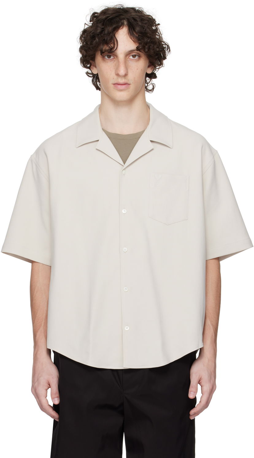 Košulja AMI AMI Paris Camp Collar Shirt Bež | HSH219.CO0106