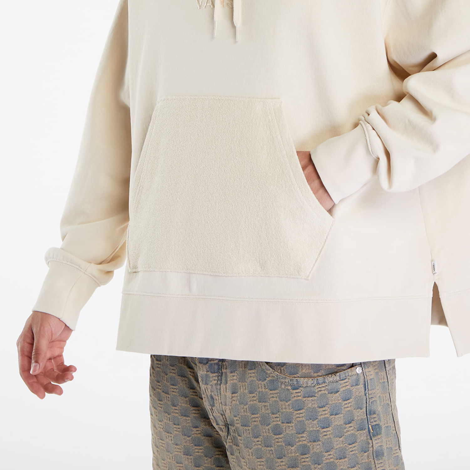 Dukserice Vans Baggy Fleece Po LX Hoodie Creme Brulee Bež | VN000GVSCHW1, 1