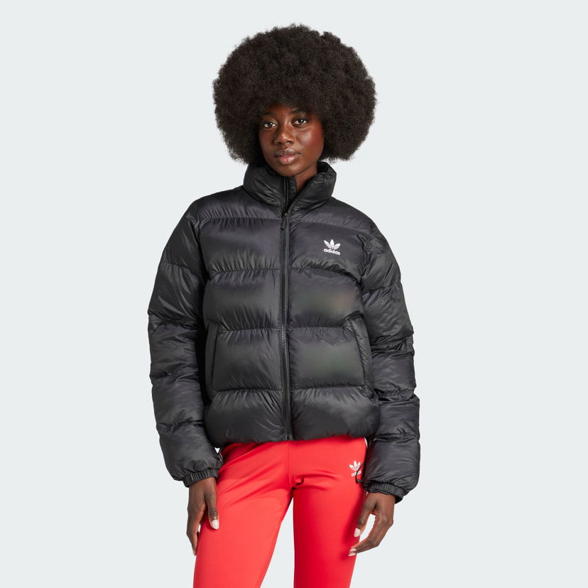 Pernata jakna adidas Performance Adicolor Short Puffer Crna | JD0420