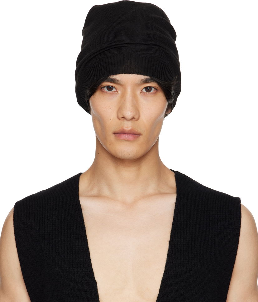 Kapica Rick Owens Rick Owens Concordians Beanie Crna | RU02E1494 M