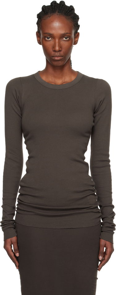 Majica kratkih rukava Rick Owens DRKSHDW Concordians Ribbed Long-Sleeve T-shirt Smeđa | DS02E7217 RN, 0