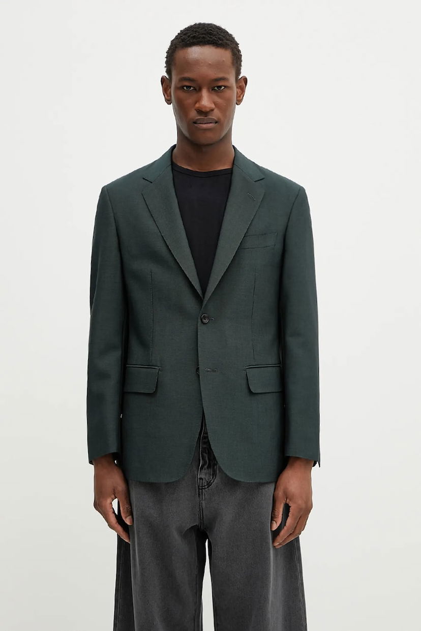 Jakna WACKO MARIA Wacko Maria Single Breasted Wool Blazer Zelena | 24FW.WMO.SU06