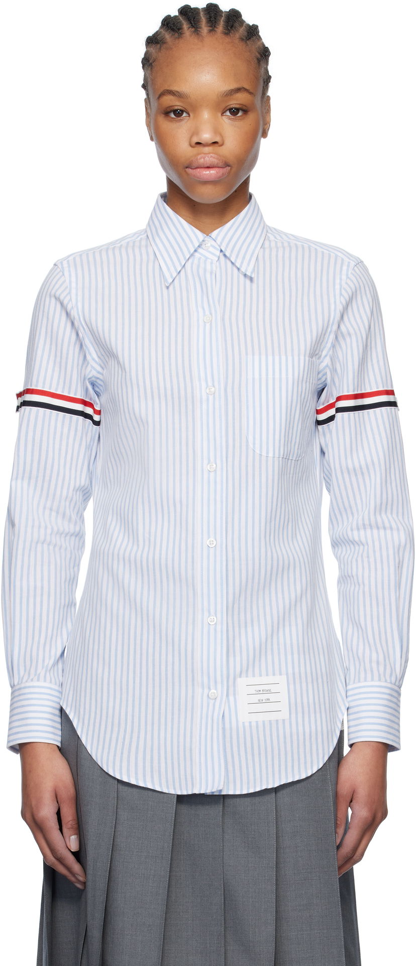 Košulja Thom Browne Thom Browne Striped Oxford Shirt with 4-Bar Plava | FLL005O-F0810