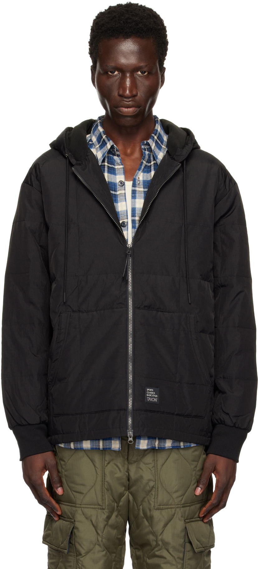 Dukserice TAION Sports Classic Front Zip Jacket Crna | TAION-106WZSC
