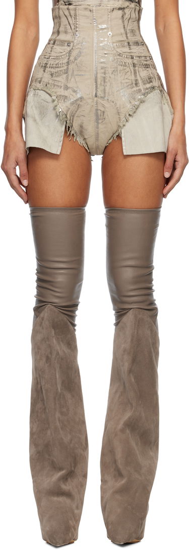 Kratke hlače Rick Owens DRKSHDW Concordians Dirt Cutoffs Denim Shorts Bež | DS02E7313 SDPF, 0