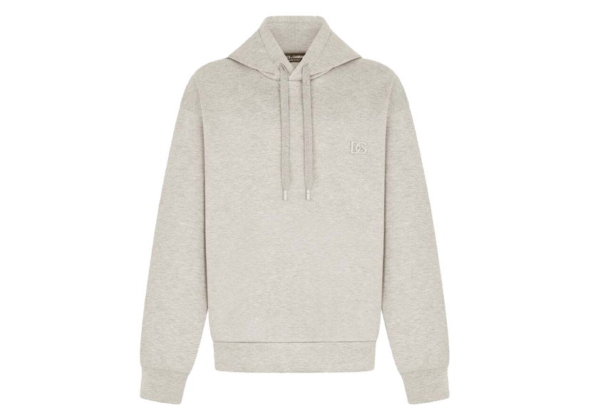 Dukserice Dolce & Gabbana Jersey Metal DG Logo Hoodie Grey Bež | G9VC8ZHUML9S8295