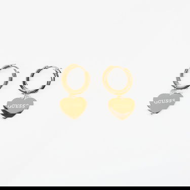 Naušnice GUESS Huggie Me Heart Charm Hoop Earrings with Crystal Detail Žuta | JUBE03145JWYG-GOLD, 1