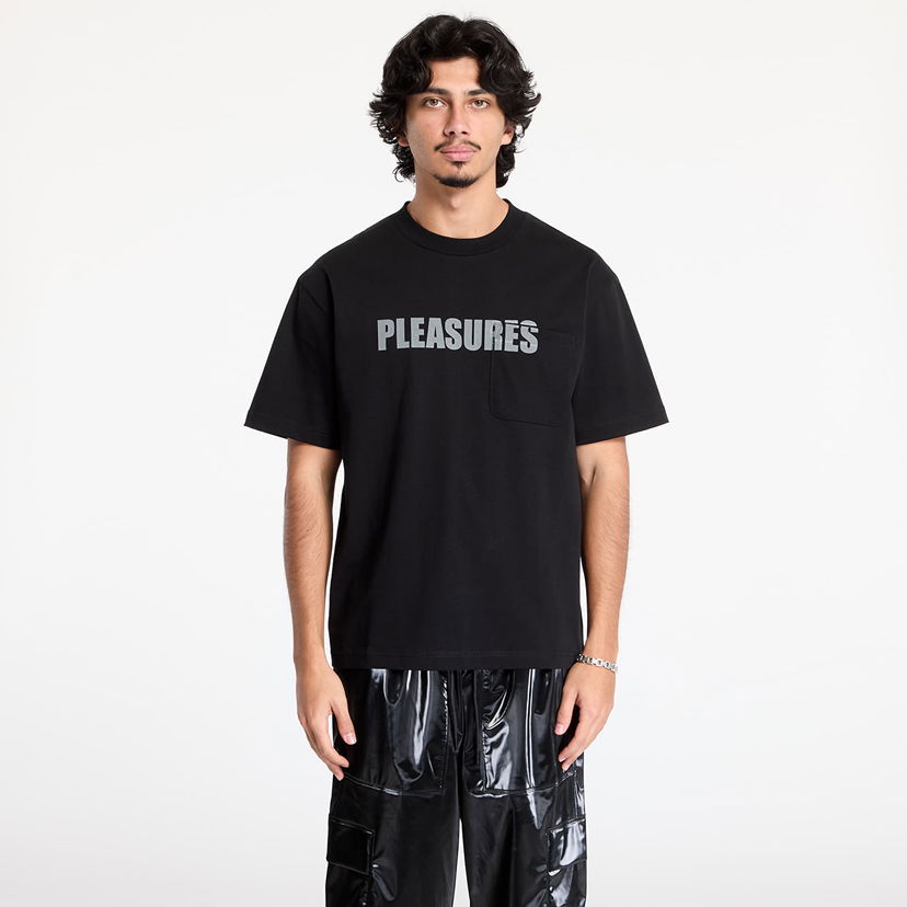 Majica kratkih rukava Pleasures Heavyweight T-Shirt With Pocket Crna | P24W009 BLACK